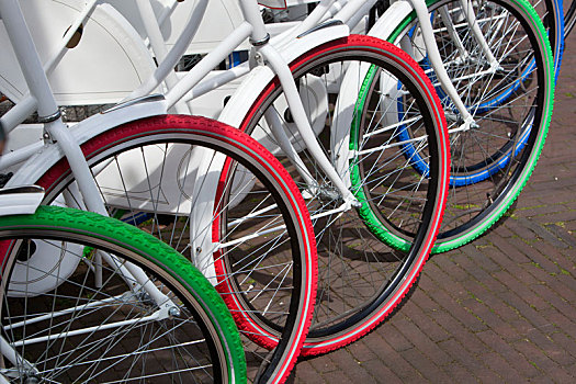 白色,自行车,彩色,轮胎