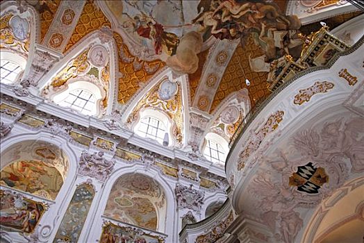 装饰,墙壁,画廊,大教堂,巴伐利亚,德国