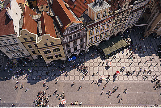 俯视,老城,布拉格,捷克共和国