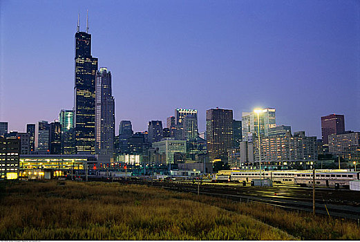 城市天际线,芝加哥,伊利诺斯,美国
