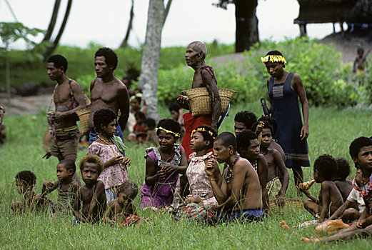 巴布亚新几内亚,岛屿,乡村,土著,看,跳舞