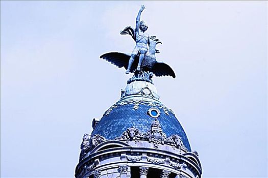 仰视,雕塑,圆顶,巴塞罗那,西班牙