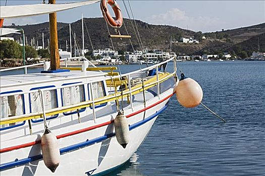游艇,停泊,海中,帕特莫斯岛,多德卡尼斯群岛,希腊