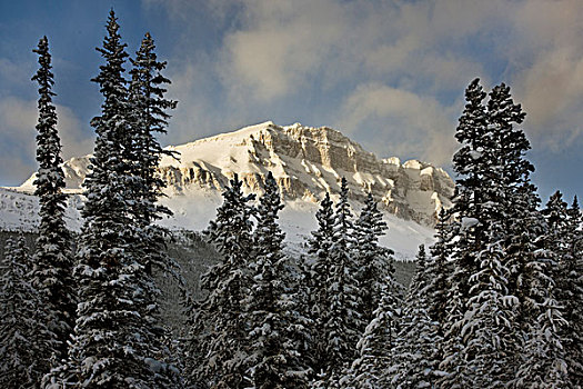 加拿大,艾伯塔省,班芙国家公园,阳光,暴风雪