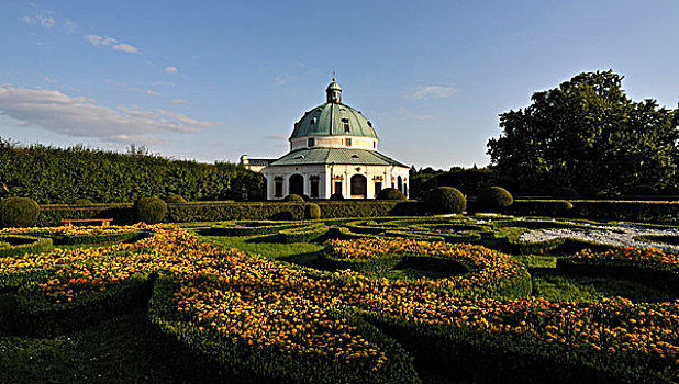 全景,风景,花,花园,高兴,八边形,圆形建筑,捷克共和国,欧洲