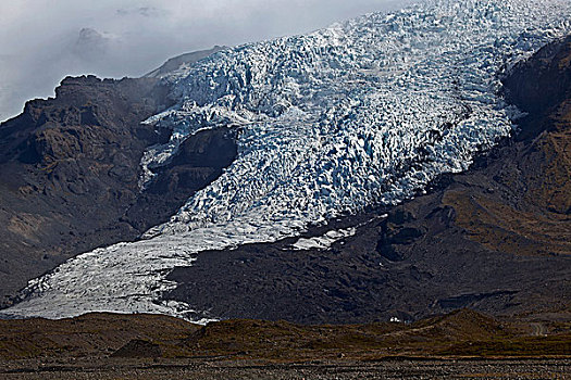 缝隙,冰,冰川冰,冰河,口鼻部,瓦特纳冰川国家公园,南方,冰岛,欧洲