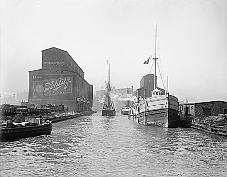 船,芝加哥河,芝加哥,伊利诺斯,美国,河,产业,历史