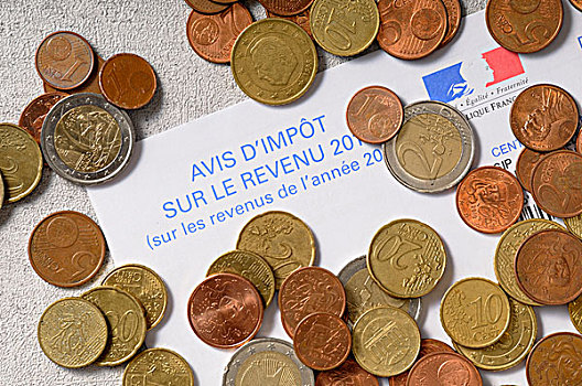 法国,所得税,收据,硬币