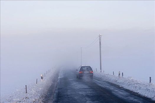 汽车,冬天,道路,德国