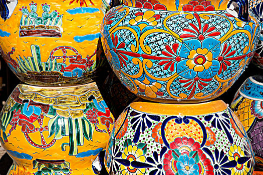 亚利桑那,图森,彩色,传统,手绘,墨西哥,陶器,大幅,尺寸