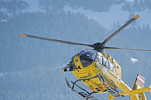 救助,直升飞机,降落,基茨比厄尔,提洛尔,奥地利,欧洲