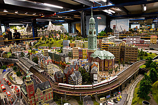 游览,室内,汉堡市,模型,铁路,世界,一个,成功,展览