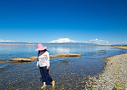 蓝天下的青海湖