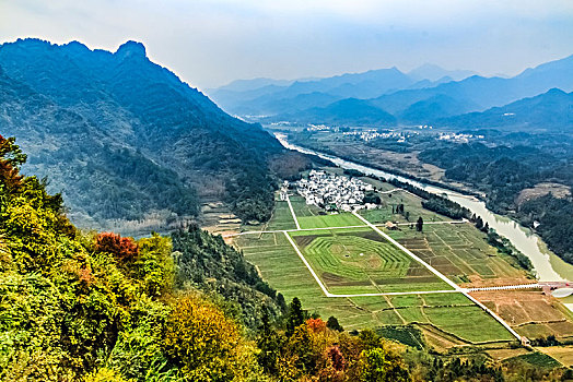 安徽省休宁县古民居乡村建筑景观