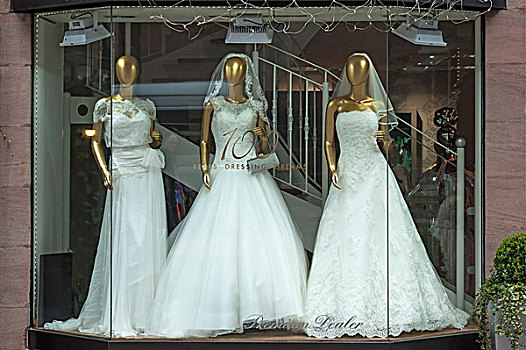 婚纱,橱窗,巴伐利亚,德国,欧洲