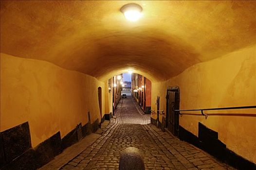 小路,老城,斯德哥尔摩,瑞典