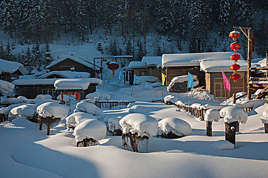 中国东北雪乡农家院子