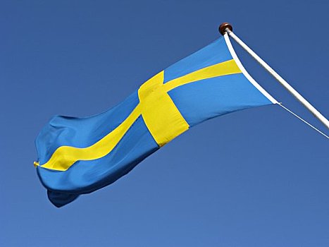 斯堪的纳维亚,瑞典,斯德哥尔摩,旗帜,天空,特写