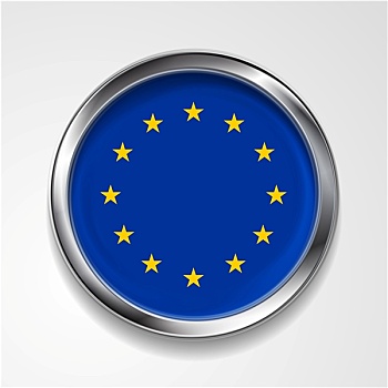 欧盟,金属,扣,旗帜