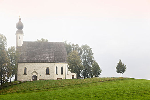德国,巴伐利亚,教堂,乡村