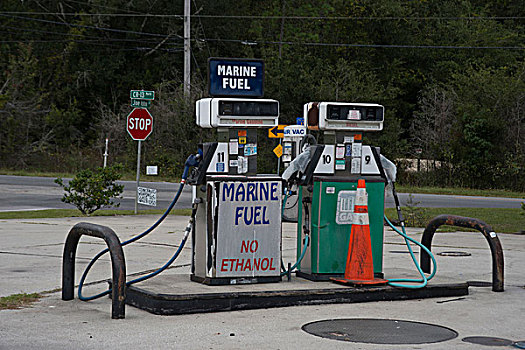 一对,旧式,汽油,泵,加油站,佛罗里达