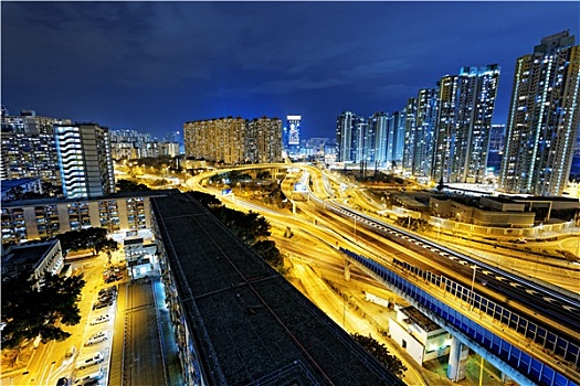 香港,交通,夜晚