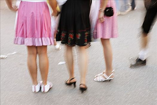 女青年,阿尔斯村姑装,服装,节日,下巴伐利亚,德国