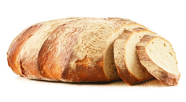 大,长条面包,隔绝,白色背景