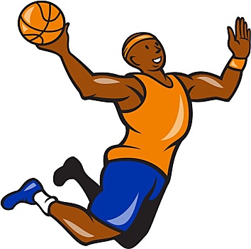 篮球手,扣篮,球,卡通