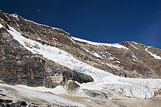 冰河,山腰,蓝天,土地,不列颠哥伦比亚省,加拿大
