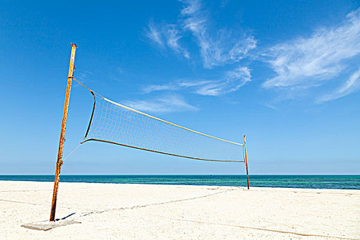 球网,沙滩排球,空,海岸