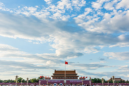北京天安门的建筑远景
