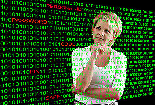 女人,电脑编码,突显,文字,密码,代码,安全,象征,电脑,黑客,数据,罪行,数码,盗窃