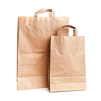 两个,购物,纸袋,隔绝,白色背景,背景
