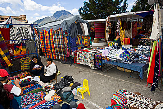 女人,展示,器物,市场,厄瓜多尔