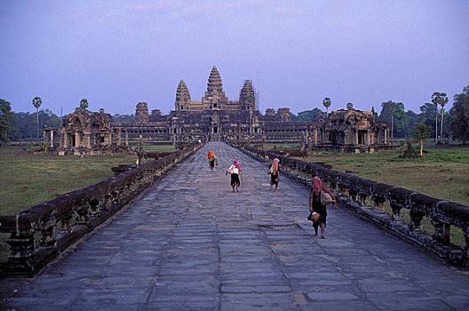柬埔寨,吴哥,吴哥窟,图书馆,中心,建筑