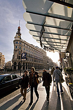 建筑,阿尔卡拉,街道,马德里,西班牙,欧洲