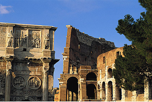 角斗场,君士坦丁凯旋门,罗马,意大利