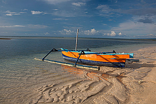 渔船,锚,空气,泻湖,龙目岛,印度尼西亚