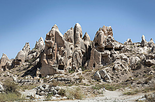 风景,岩石构造,乌希萨尔,乡村,卡帕多西亚,安纳托利亚,土耳其
