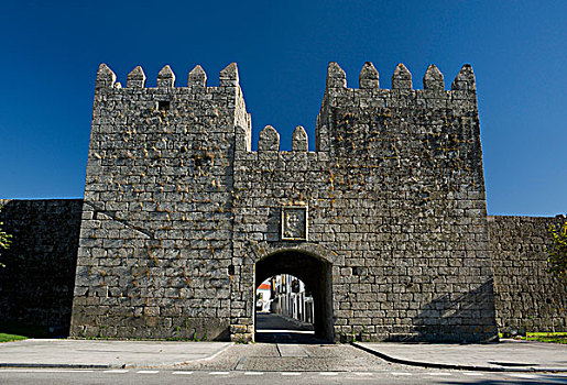 葡萄牙,一个,入口,拱,城市,墙壁