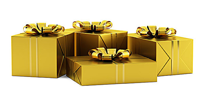 黄色,礼盒,金色,带,隔绝