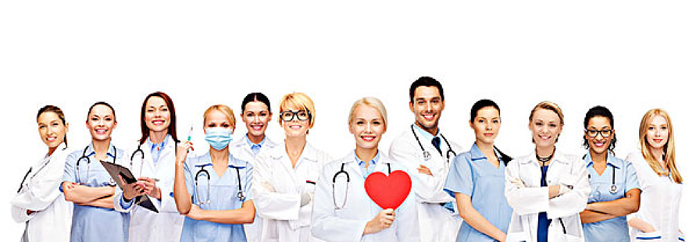 医药健康,概念,微笑,博士,护理,红色,心形