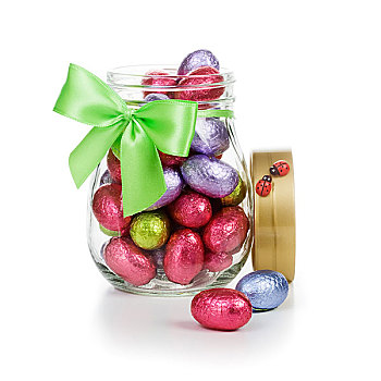 复活节彩蛋,玻璃,罐