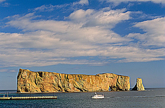 游船,正面,石头,加斯佩半岛,魁北克,加拿大