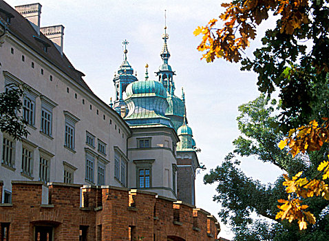 皇家,城堡,克拉科夫,波兰,一起,大教堂,要塞,山,建筑,文艺复兴,哥特风格