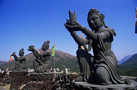 中国,香港,大屿山,女神,雕塑,大佛,寺院