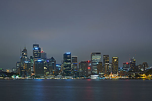悉尼,天际线,夜晚,新南威尔士,澳大利亚