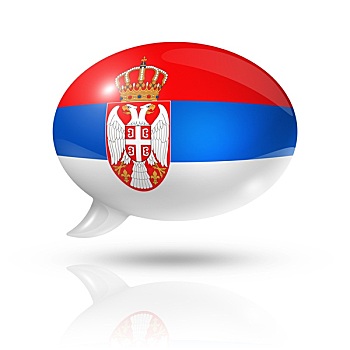 塞尔维亚,旗帜,对话气泡框