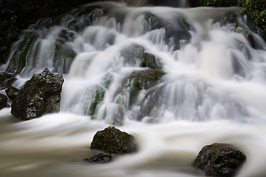 慢门拍摄的重庆五a级风景区万盛黑山谷的小瀑布